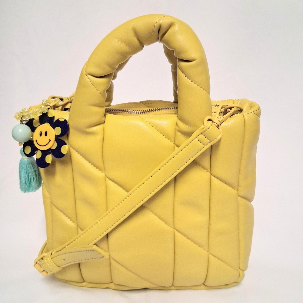 Zara Yellow Quilted Small Shoulder Bag